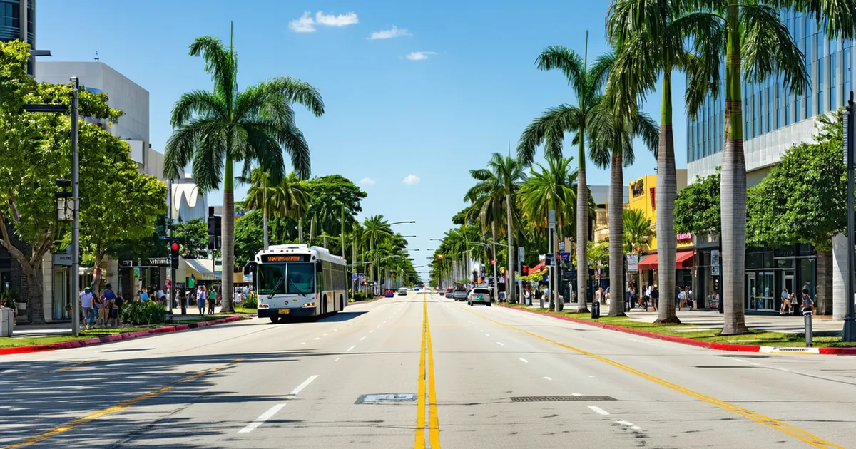 Sun Belt city street scene representing the mid-size metro case study